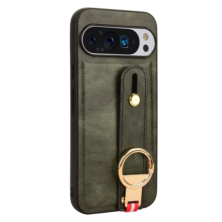 For Google Pixel 9 Pro XL Wristband Leather Back Phone Case
