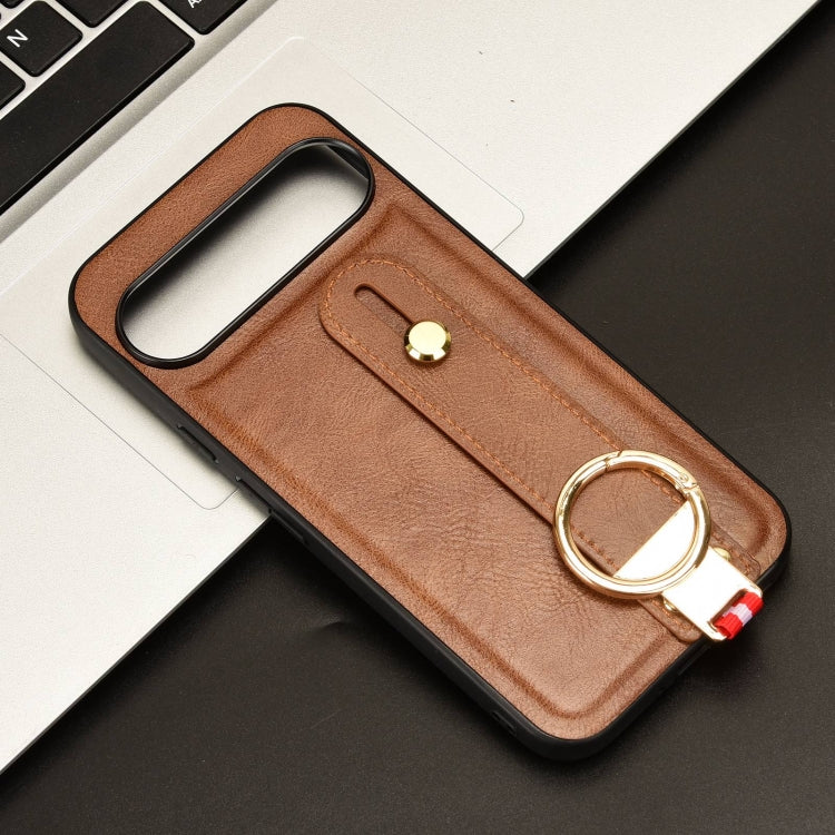 For Google Pixel 9 Pro XL Wristband Leather Back Phone Case