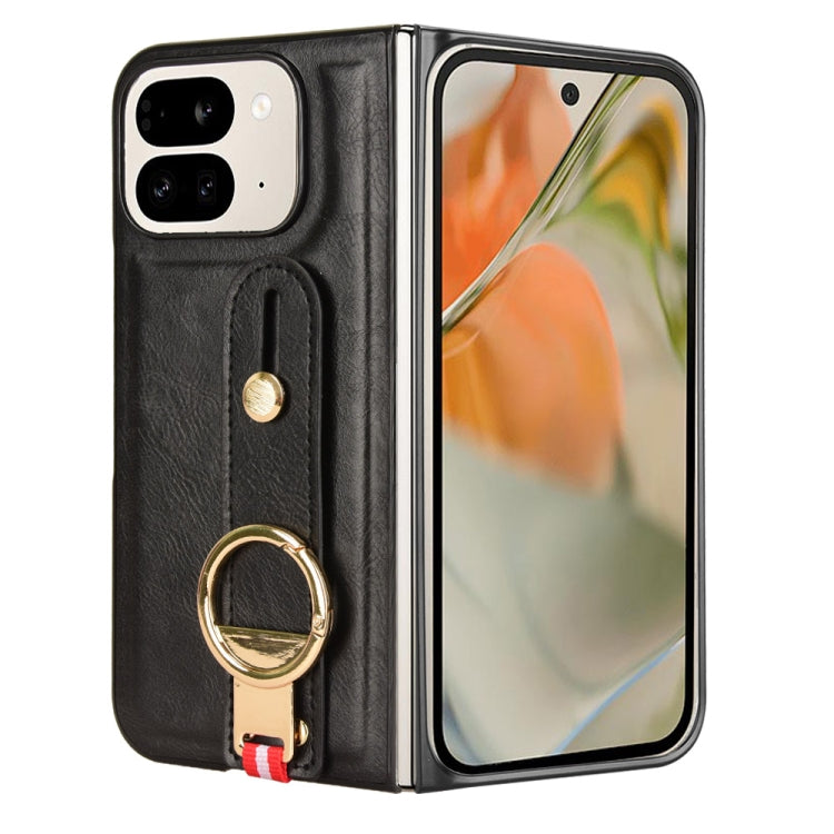 For Google Pixel 9 Pro Fold Wristband Leather Back Phone Case