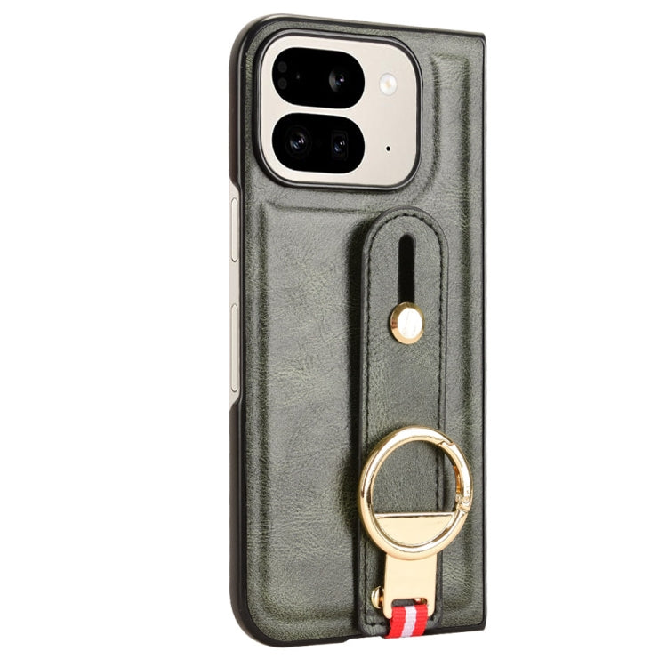 For Google Pixel 9 Pro Fold Wristband Leather Back Phone Case