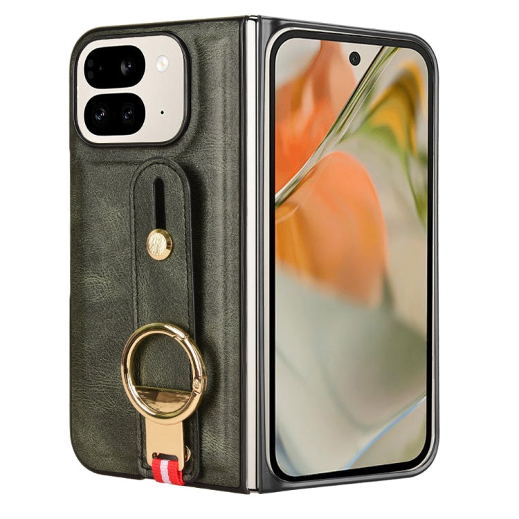 For Google Pixel 9 Pro Fold Wristband Leather Back Phone Case
