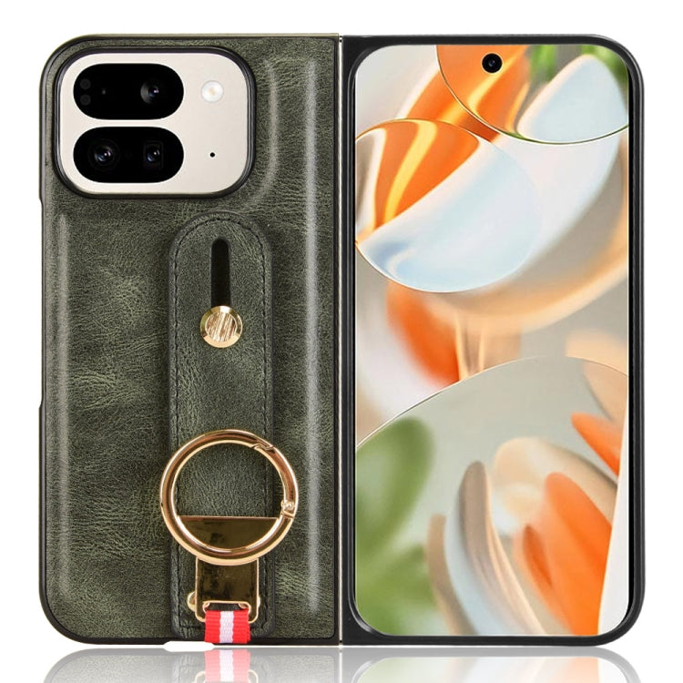 For Google Pixel 9 Pro Fold Wristband Leather Back Phone Case