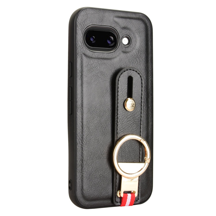 For Google Pixel 9a Wristband Leather Back Phone Case