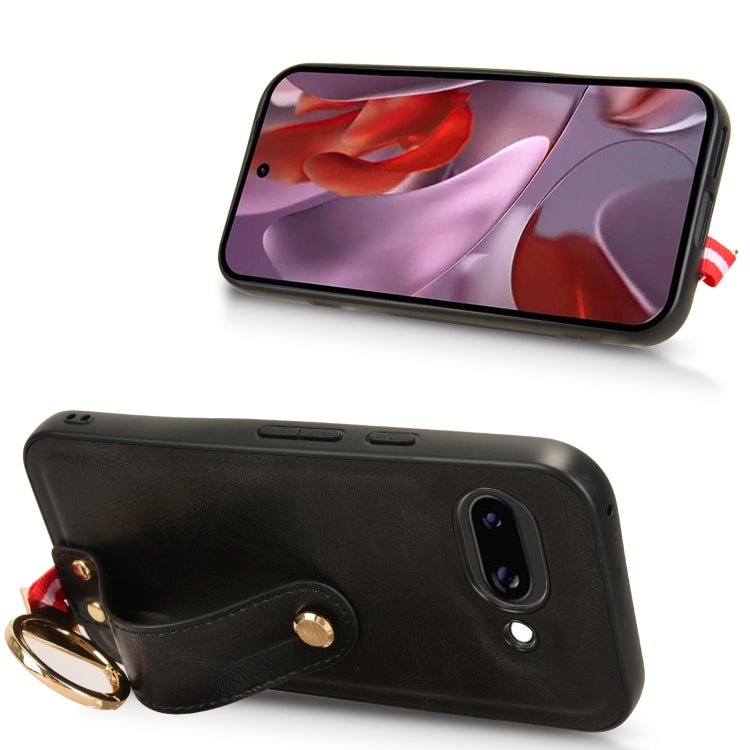 For Google Pixel 9a Wristband Leather Back Phone Case
