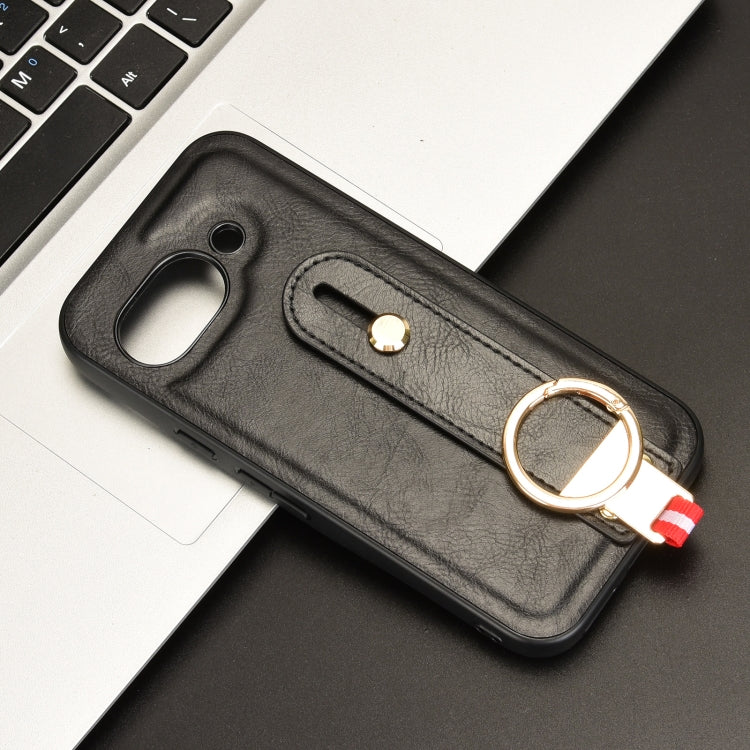 For Google Pixel 9a Wristband Leather Back Phone Case