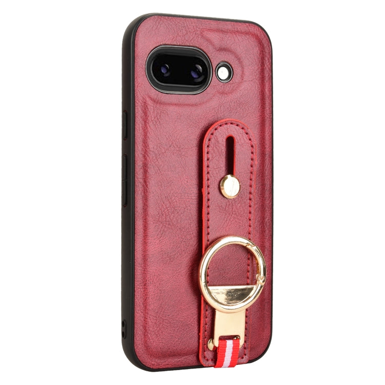 For Google Pixel 9a Wristband Leather Back Phone Case