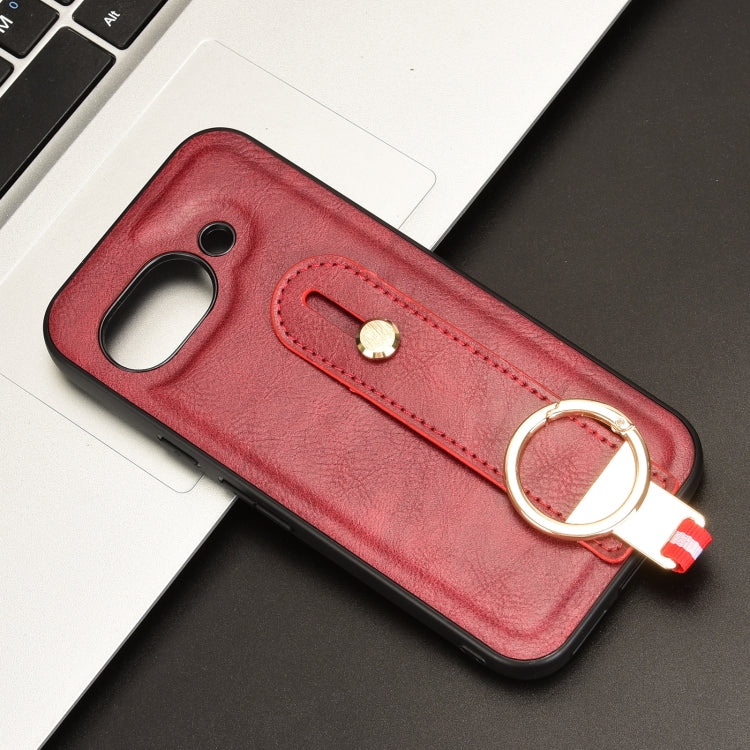 For Google Pixel 9a Wristband Leather Back Phone Case