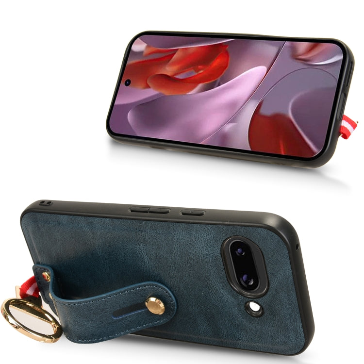 For Google Pixel 9a Wristband Leather Back Phone Case