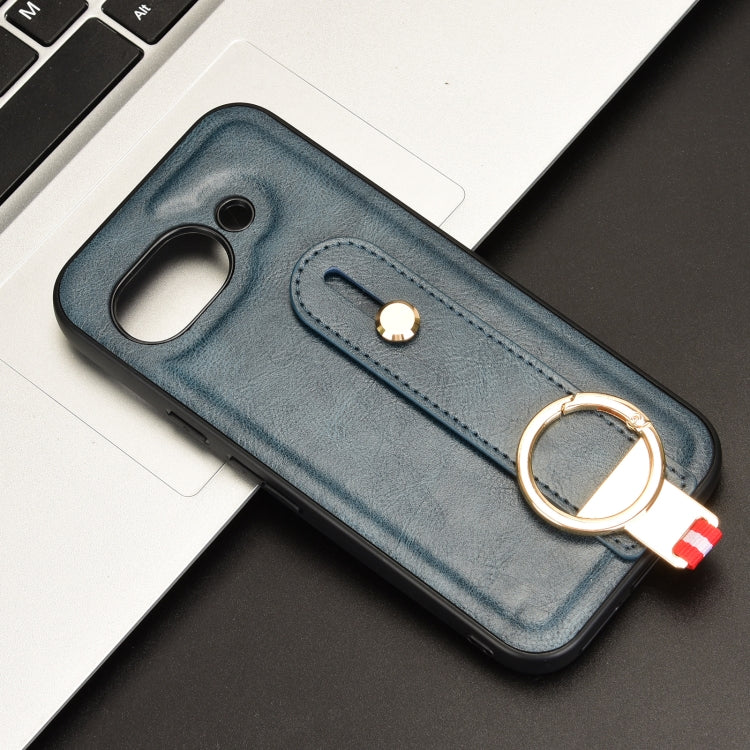 For Google Pixel 9a Wristband Leather Back Phone Case