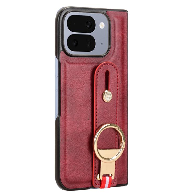 For Google Pixel 10 Pro Fold Wristband Leather Back Phone Case