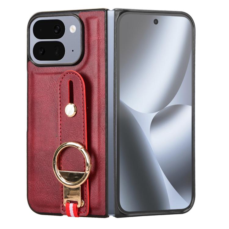 For Google Pixel 10 Pro Fold Wristband Leather Back Phone Case
