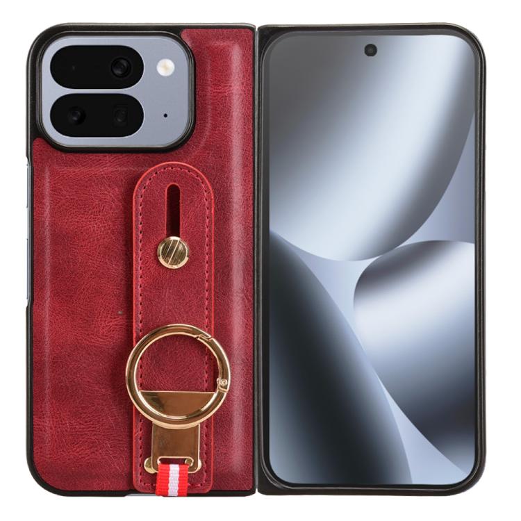 For Google Pixel 10 Pro Fold Wristband Leather Back Phone Case