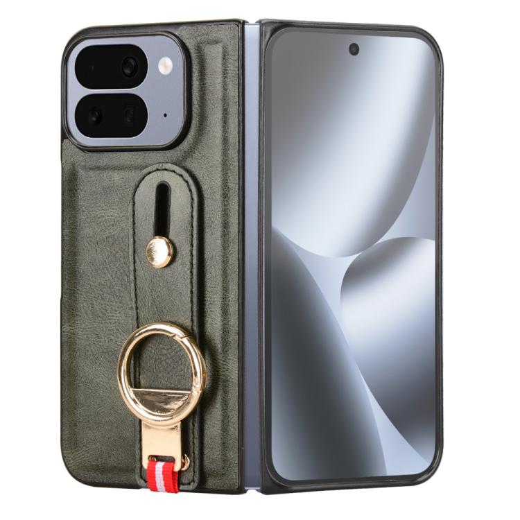 For Google Pixel 10 Pro Fold Wristband Leather Back Phone Case