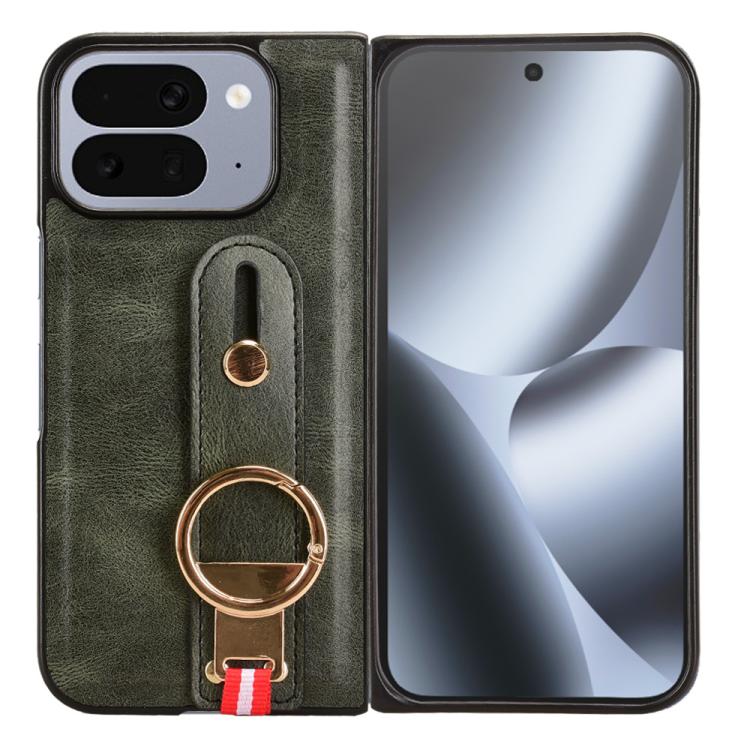 For Google Pixel 10 Pro Fold Wristband Leather Back Phone Case