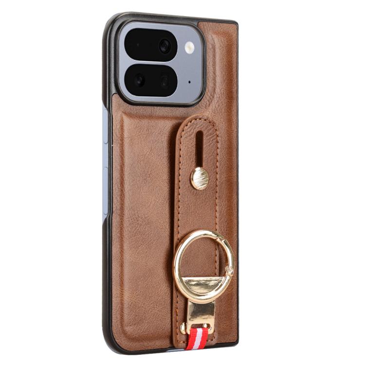 For Google Pixel 10 Pro Fold Wristband Leather Back Phone Case