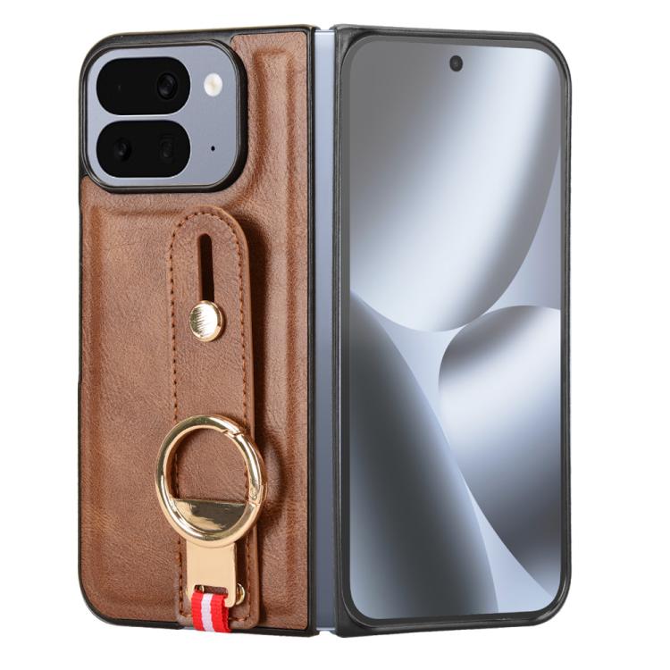 For Google Pixel 10 Pro Fold Wristband Leather Back Phone Case