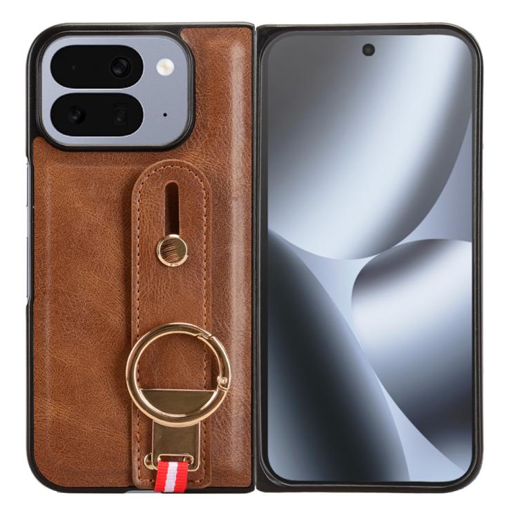 For Google Pixel 10 Pro Fold Wristband Leather Back Phone Case
