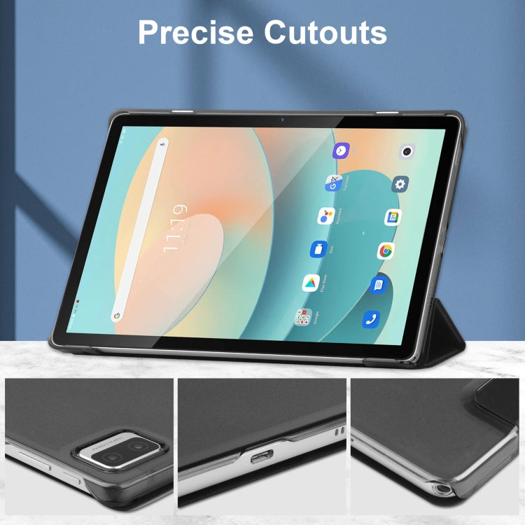 For Blackview Tab 12 / 12 Pro 3-fold Semi-transparent Frosted Smart Leather Tablet Case