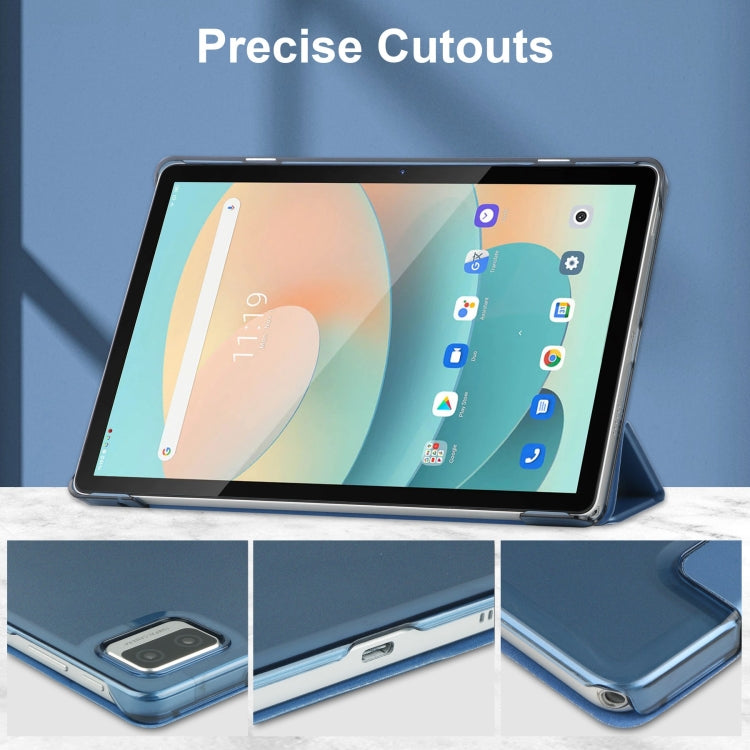 For Blackview Tab 12 / 12 Pro 3-fold Semi-transparent Frosted Smart Leather Tablet Case