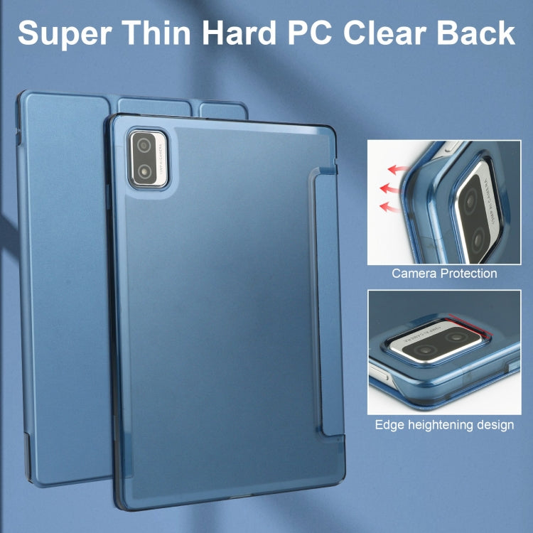 For Blackview Tab 12 / 12 Pro 3-fold Semi-transparent Frosted Smart Leather Tablet Case