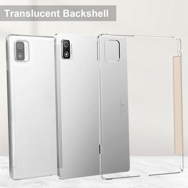 For Blackview Tab 12 / 12 Pro 3-fold Semi-transparent Frosted Smart Leather Tablet Case