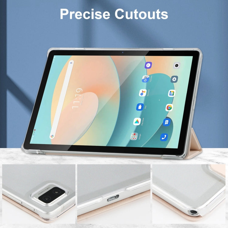For Blackview Tab 12 / 12 Pro 3-fold Semi-transparent Frosted Smart Leather Tablet Case
