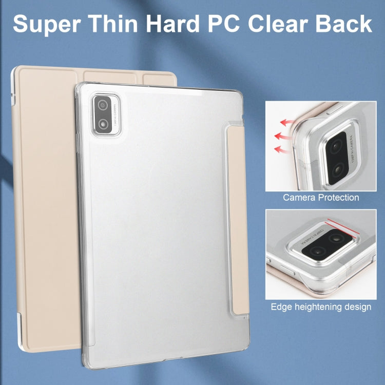 For Blackview Tab 12 / 12 Pro 3-fold Semi-transparent Frosted Smart Leather Tablet Case