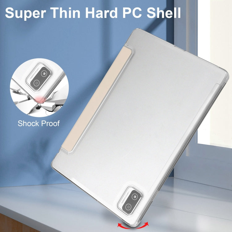 For Blackview Tab 12 / 12 Pro 3-fold Semi-transparent Frosted Smart Leather Tablet Case