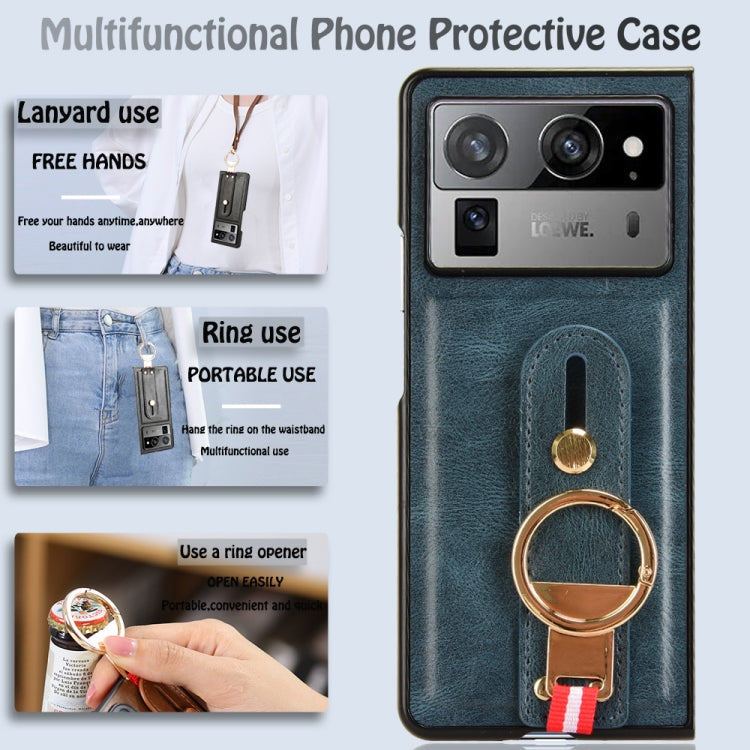 For Tecno Phantom V Fold2 Wristband Leather Back Phone Case