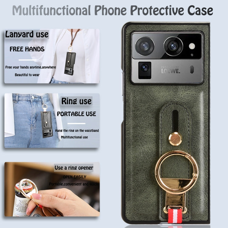 For Tecno Phantom V Fold2 Wristband Leather Back Phone Case