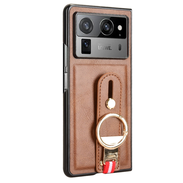 For Tecno Phantom V Fold2 Wristband Leather Back Phone Case