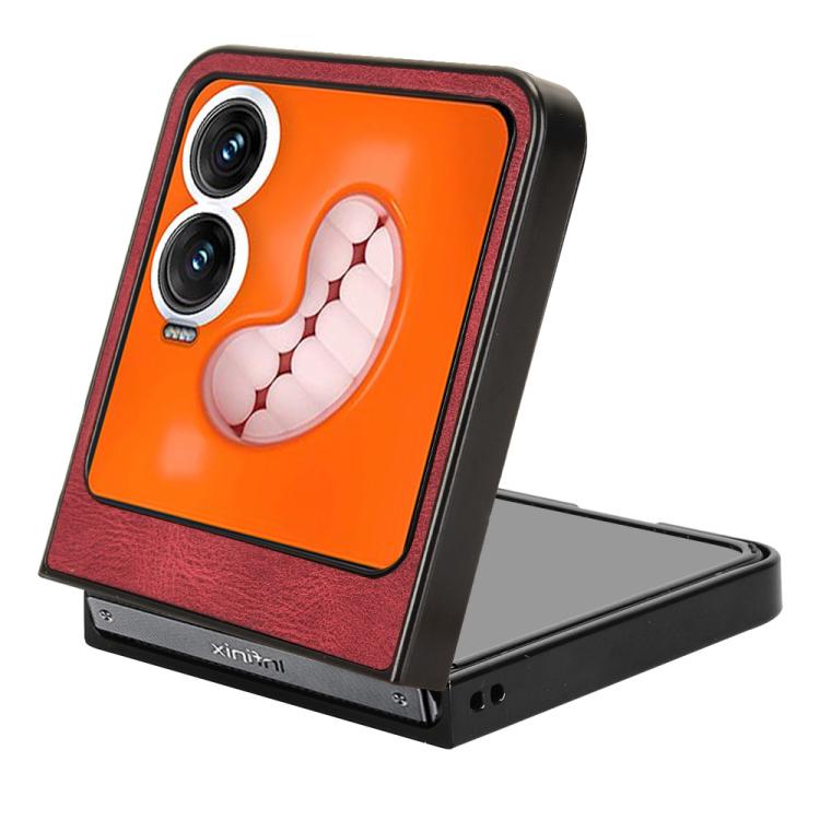 For Tecno Phantom V Flip2 Wristband Leather Back Phone Case