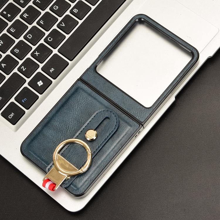 For Tecno Phantom V Flip2 Wristband Leather Back Phone Case