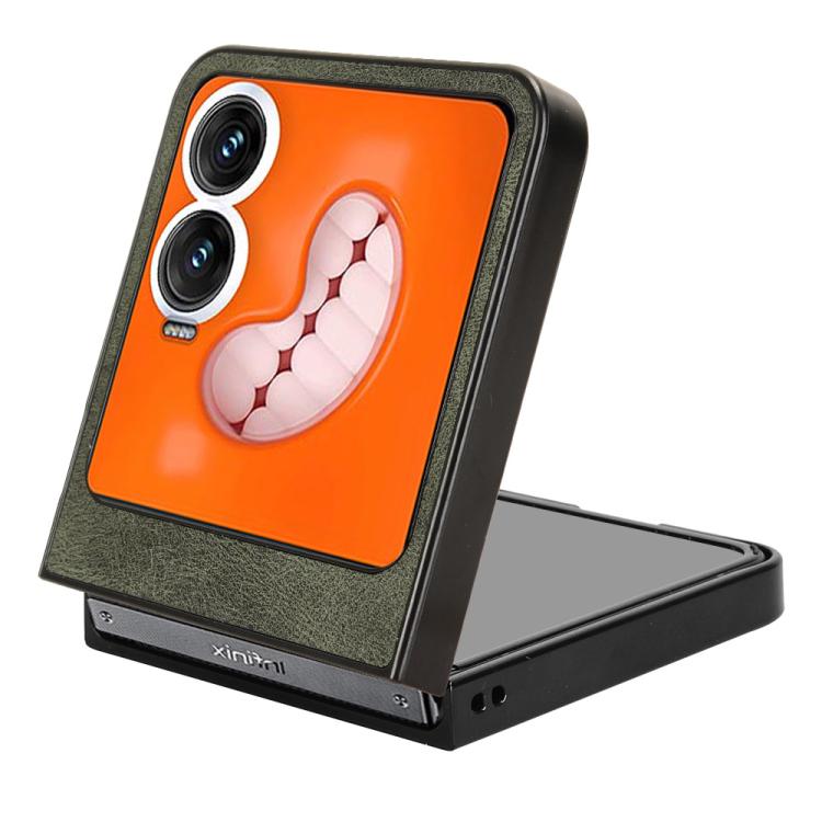 For Tecno Phantom V Flip2 Wristband Leather Back Phone Case