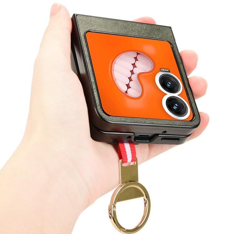 For Tecno Phantom V Flip2 Wristband Leather Back Phone Case