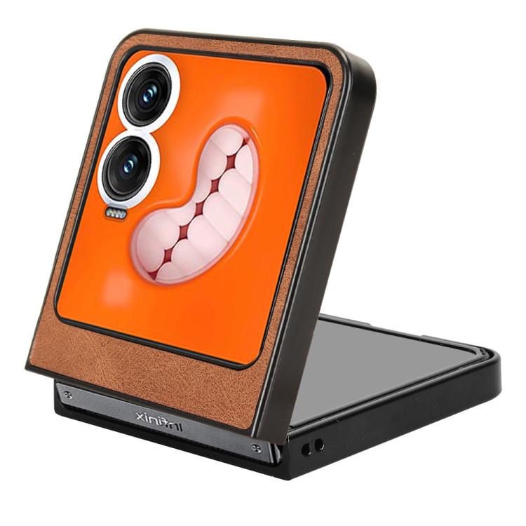 For Tecno Phantom V Flip2 Wristband Leather Back Phone Case