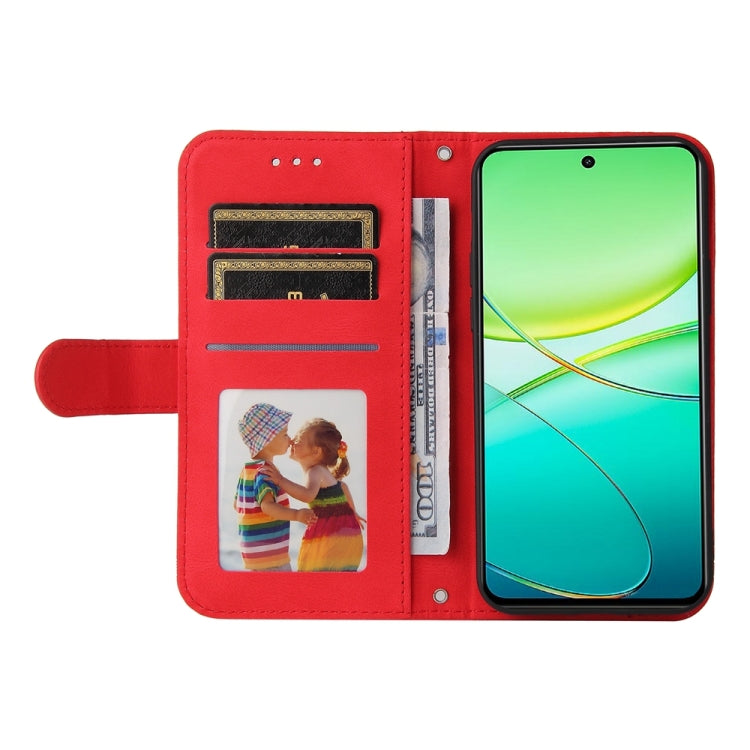For vivo Y38 5G / T3x 5G Global Skin Feel Life Tree Metal Button Leather Phone Case