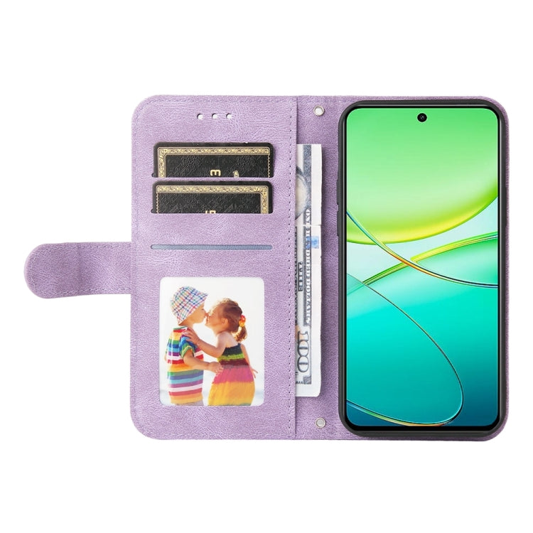 For vivo Y38 5G / T3x 5G Global Skin Feel Life Tree Metal Button Leather Phone Case