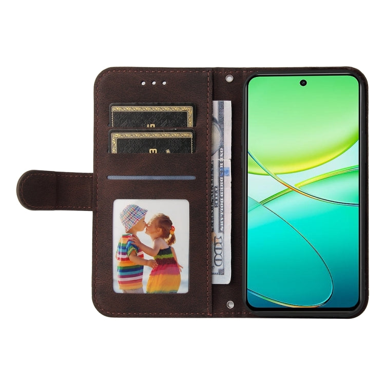 For vivo Y38 5G / T3x 5G Global Skin Feel Life Tree Metal Button Leather Phone Case