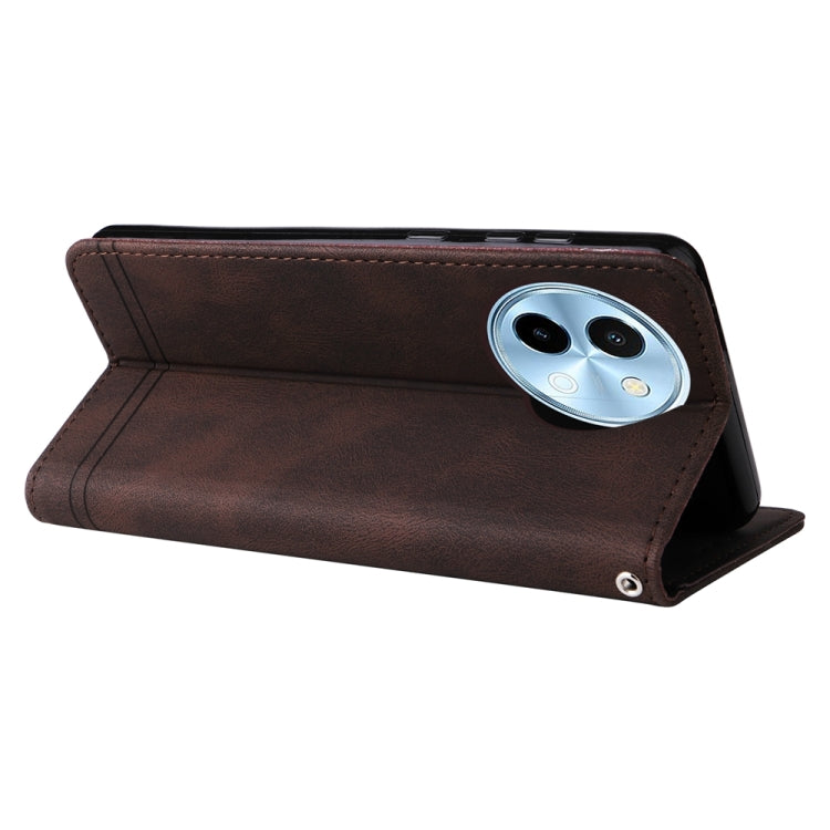 For vivo Y38 5G / T3x 5G Global Skin Feel Life Tree Metal Button Leather Phone Case