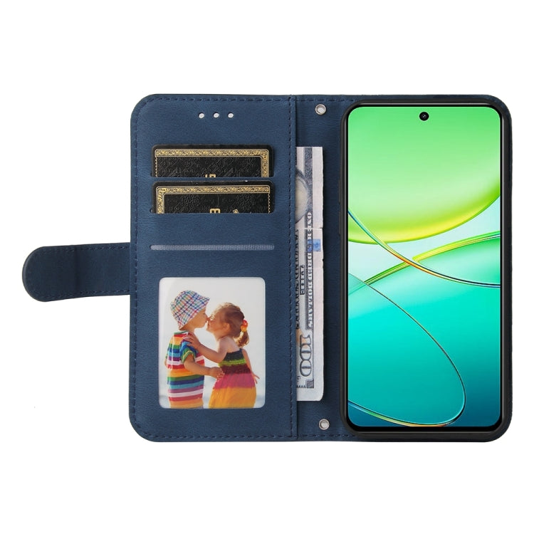 For vivo Y38 5G / T3x 5G Global Skin Feel Life Tree Metal Button Leather Phone Case