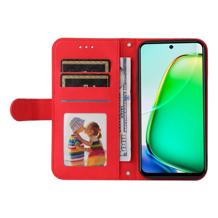 For vivo Y28 4G Global Skin Feel Life Tree Metal Button Leather Phone Case