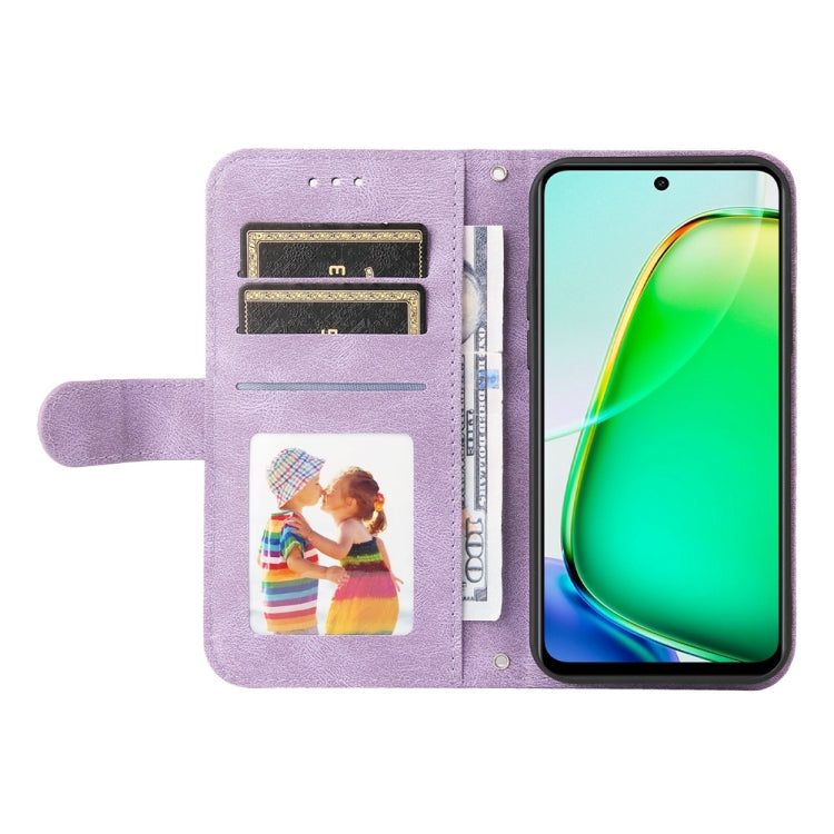 For vivo Y28 4G Global Skin Feel Life Tree Metal Button Leather Phone Case
