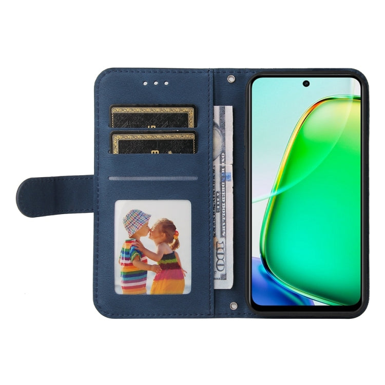 For vivo Y28 4G Global Skin Feel Life Tree Metal Button Leather Phone Case