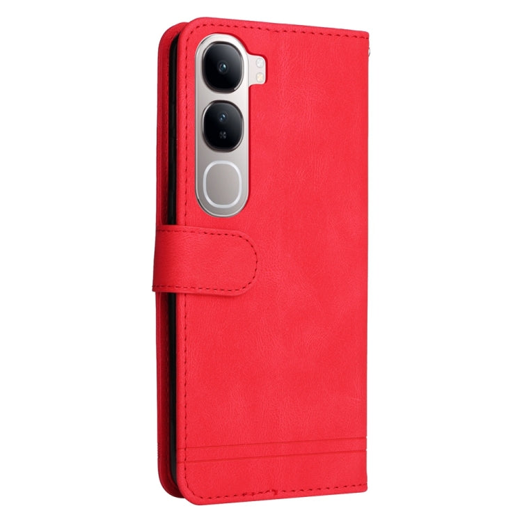 For vivo V40 Lite 4G / 5G IDN Skin Feel Life Tree Metal Button Leather Phone Case