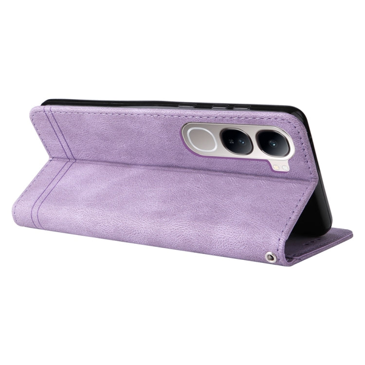 For vivo V40 Lite 4G / 5G IDN Skin Feel Life Tree Metal Button Leather Phone Case