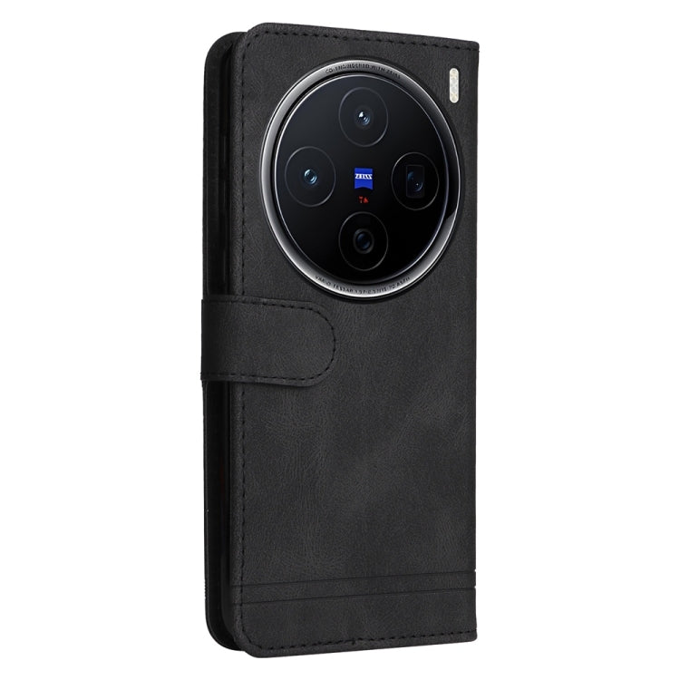 For vivo X200 Skin Feel Life Tree Metal Button Leather Phone Case
