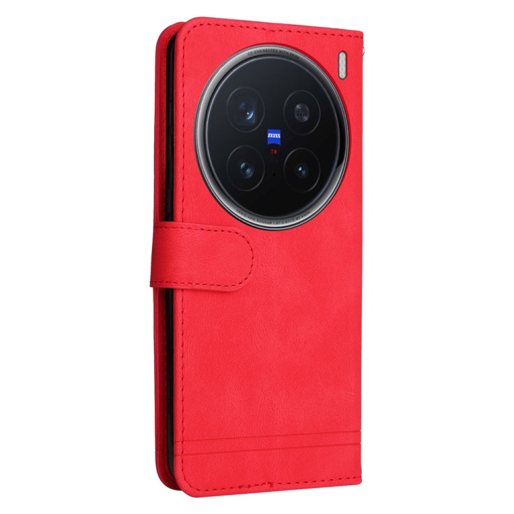 For vivo X200 Pro Skin Feel Life Tree Metal Button Leather Phone Case