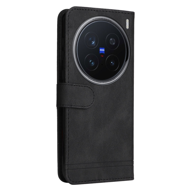 For vivo X200 Pro Skin Feel Life Tree Metal Button Leather Phone Case