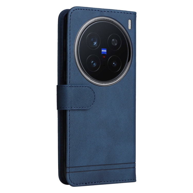 For vivo X200 Pro Skin Feel Life Tree Metal Button Leather Phone Case